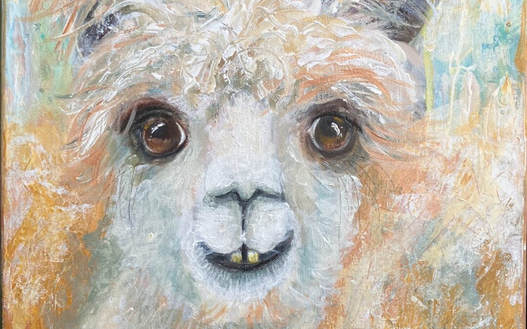 Carol Geisler – Joyful Alpaca 12×12 Acrylic