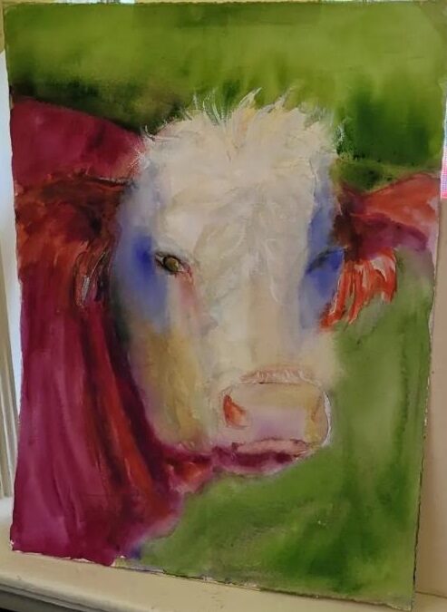 Vicki Johnson – Sassy Cow 15×12 Watercolor