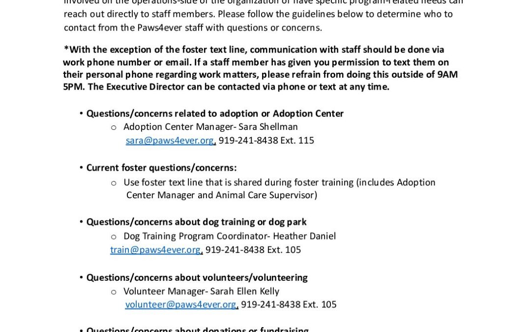 Chain of Communication from Board to Staff